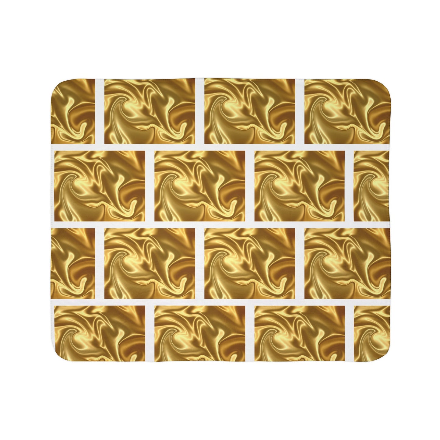 Golden Block Design Fleece Sherpa Blanket