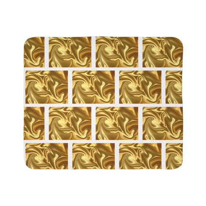 Golden Block Design Fleece Sherpa Blanket