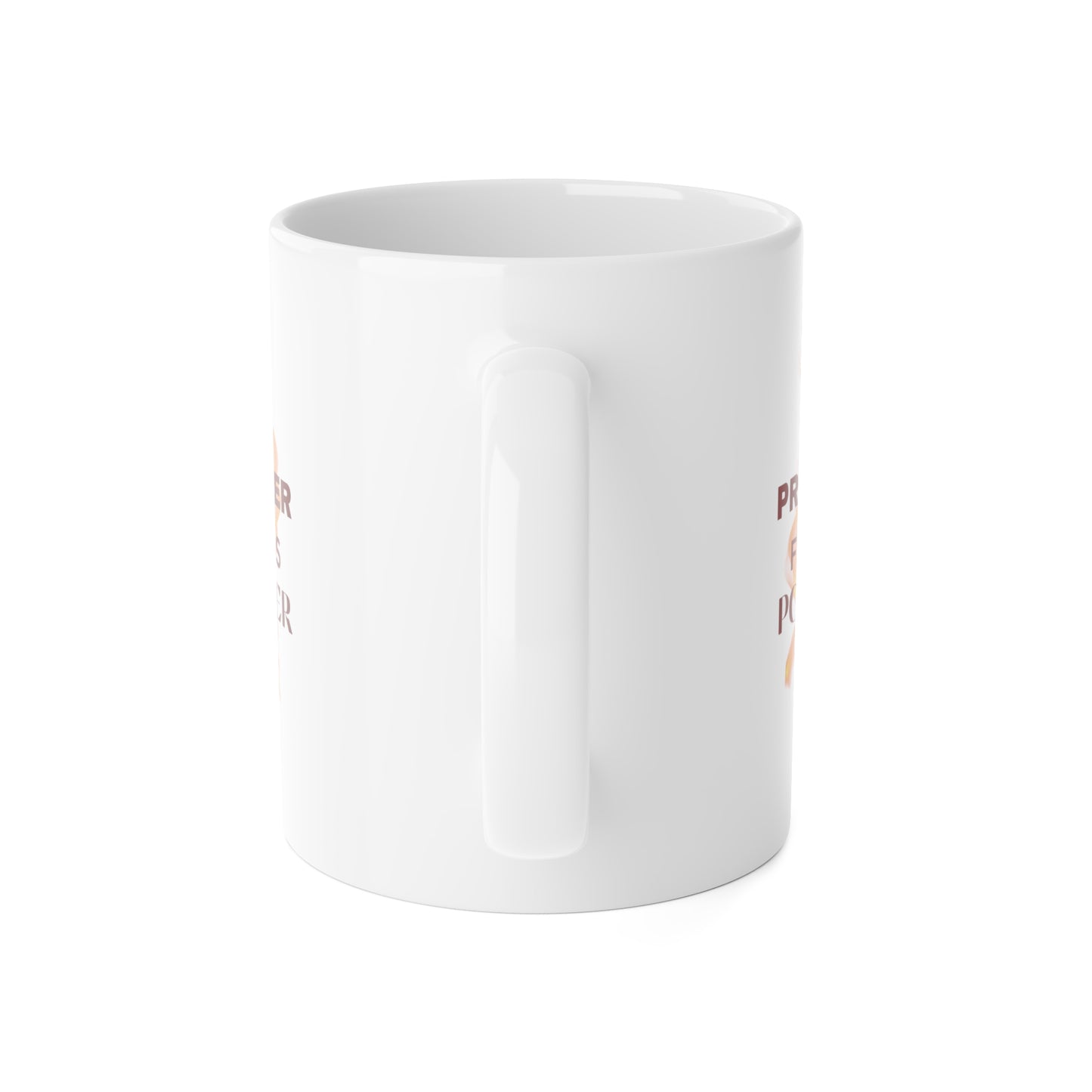 White 'Prayer Fuels Power' Ceramic Mug, 11oz