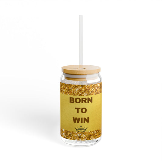 'Born to Win' Sipper Glass, 16oz